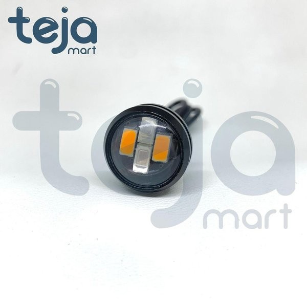 Lampu LED Mata Elang 2 warna color 2in1 Eagle Eyes Sein Senja Mobil Motor DC 3 kabel