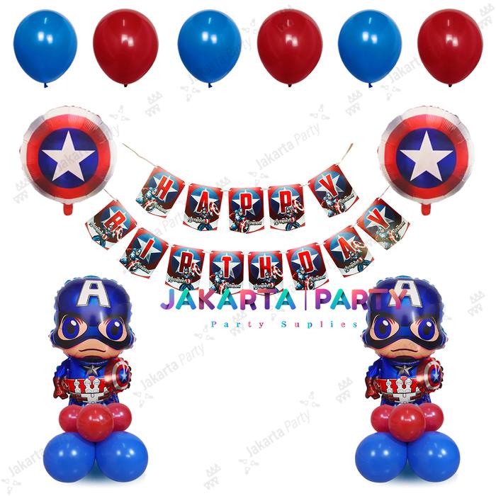 Paket Ulang Tahun Captain Amerika 01 / Paket dekorasi ultah