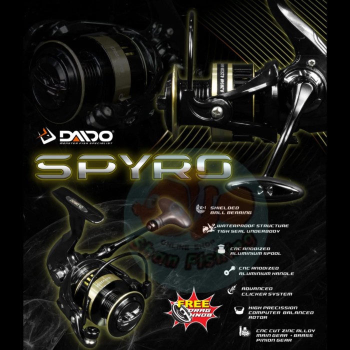 Stok Terbatas Reel Daido Spyro 6+1Bb Screw In Power Handel