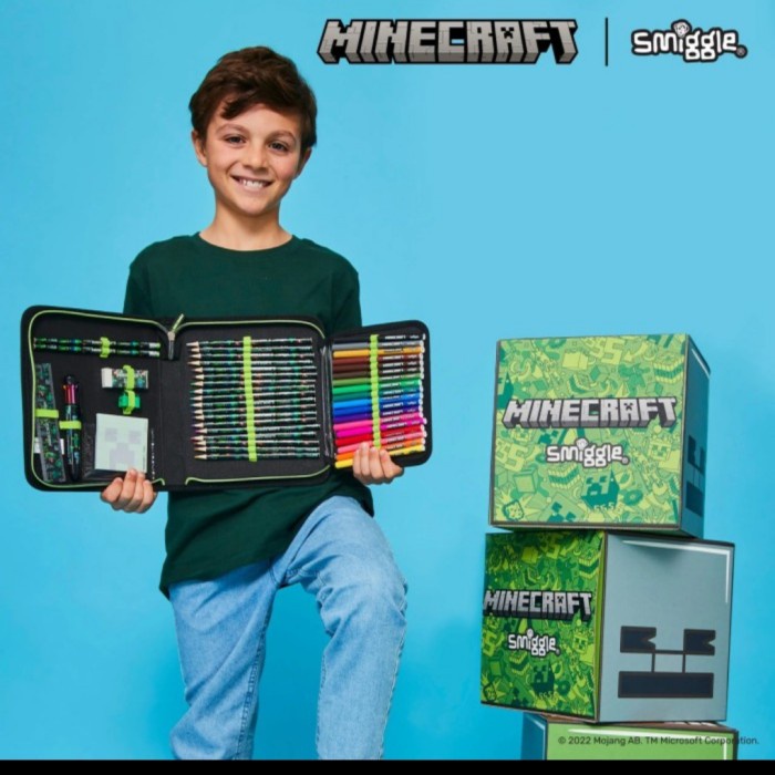 

Smiggle Minecraft Stationery/ Zip stationery minecarft/ Pencil set Kode 465