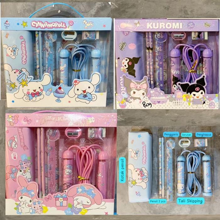 

ALAT TULIS SET SANRIO / SET ALAT TULIS / KOTAK PENSIL SANRIO / KADO ALAT TULIS KARAKTER / PAKET ALAT