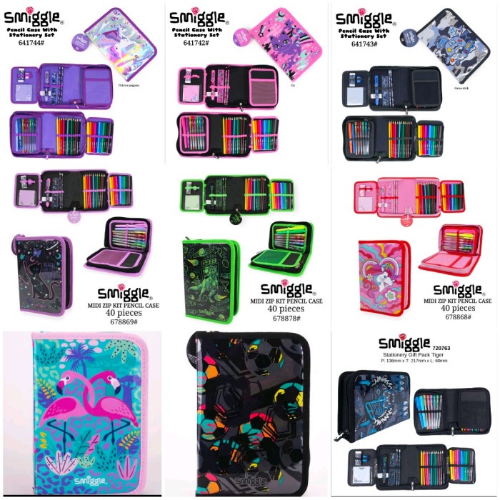 

Smiggle Zipit - Midi Stationery/ Minnie Minecraft, Uni, Kitty/Kado Kode 1112