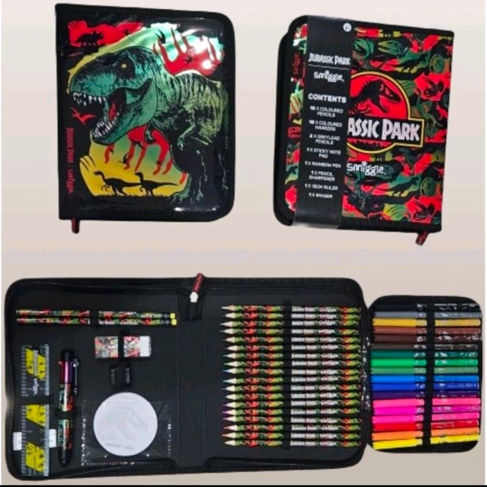 

Smiggle ZipIt Stationery Jurassic/Jurassic Pencil Case set/Gift Pack Kode 1078