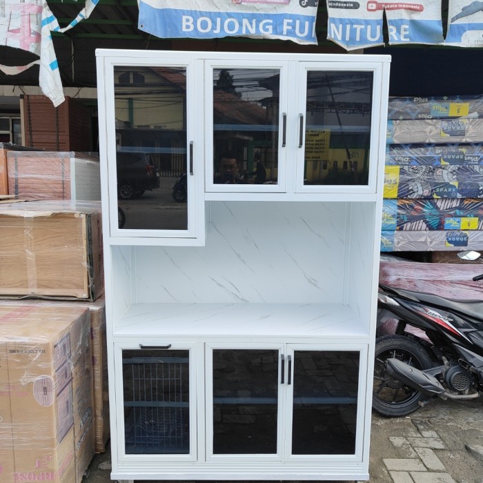 Rak piring alumunium acp kokoh / lemari sayur / rak dapur nimalis / lemari dapur alunium Bisa SPK-