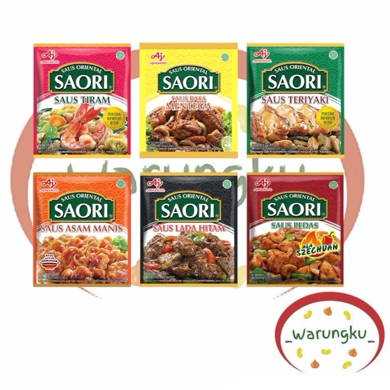 

HJE Saori SACHET 22ml Saos Teriyaki Saos Tiram Mentega Asam Manis Lada Hitam