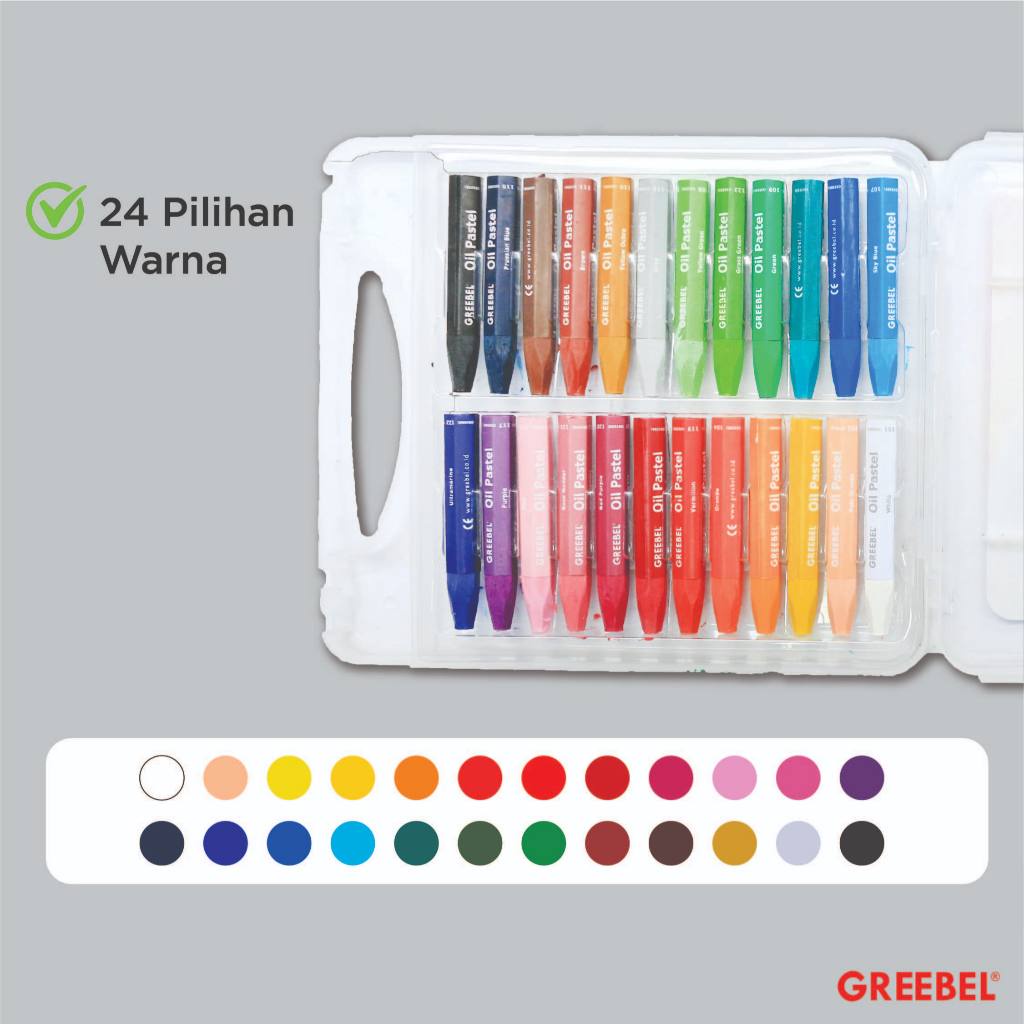 

Termurah Greebel Crayon Krayon 24 Warna / Kids Oil Pastel / Crayon Greebel