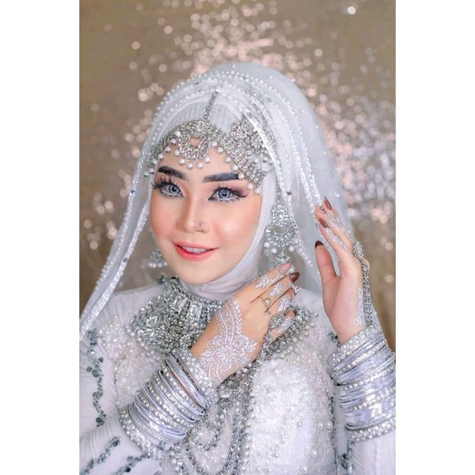 Slayer pengantin/veil pengantin/slayer akad/slayer wedding/slayer pesta/slendang pengantin