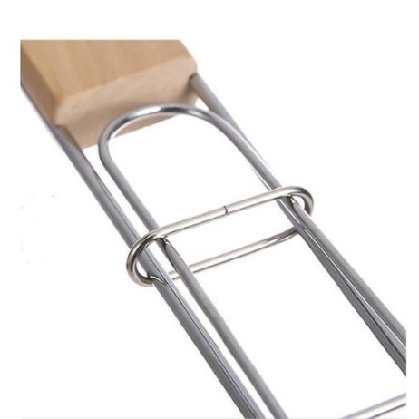 HJE Panggangan Ikan Ukuran Jumbo Gagang Kayu Pemanggang daging ayam sate Alat panggang jepit buah