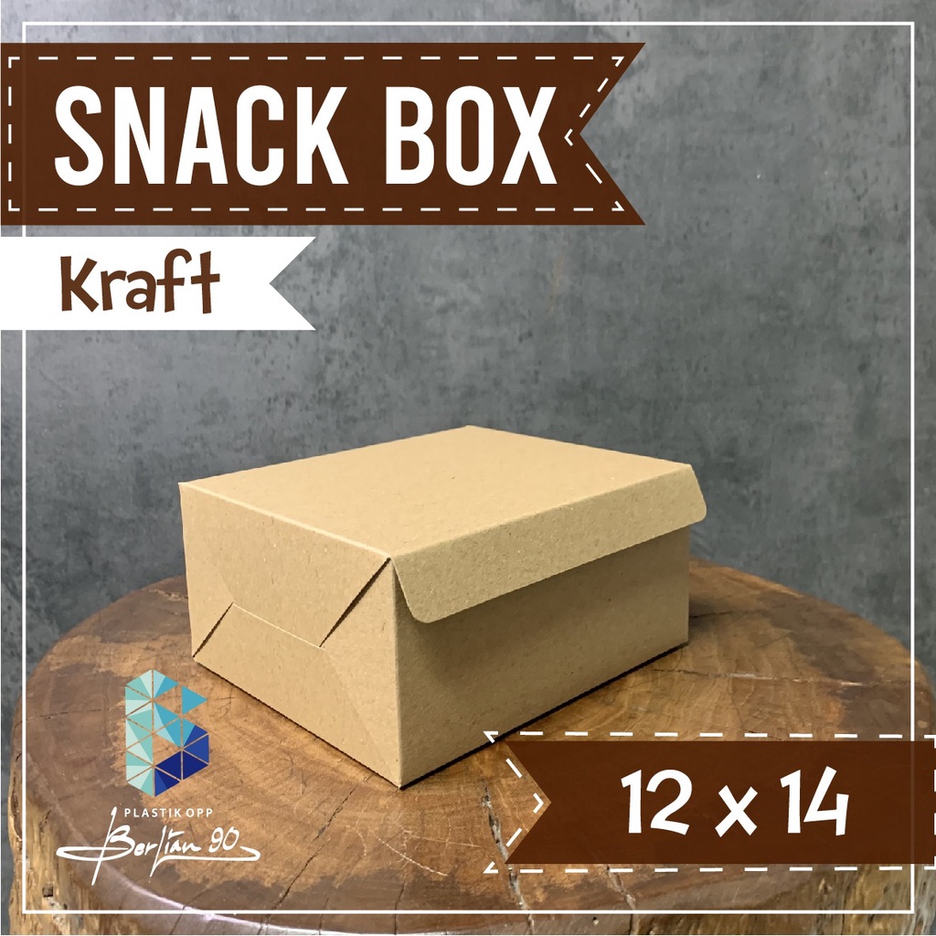 

( 50 Lembar ) Dus Kue - Box Snack 12x14 cm - Kraft Polos Coklat Premium - Box Kue - Dus Snack Tebal