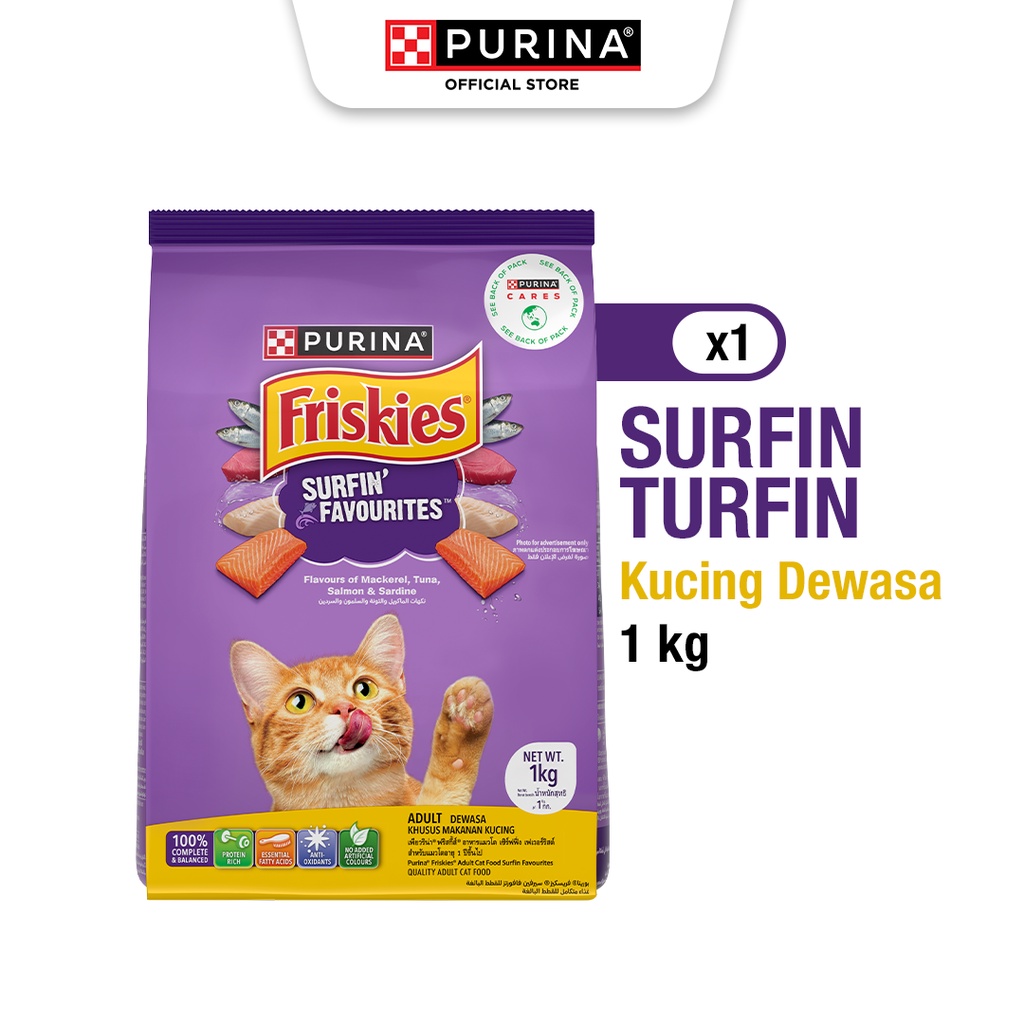

FRISKIES Adult Surfin Turfin Makanan Kucing Dewasa Kering 1.1kg
