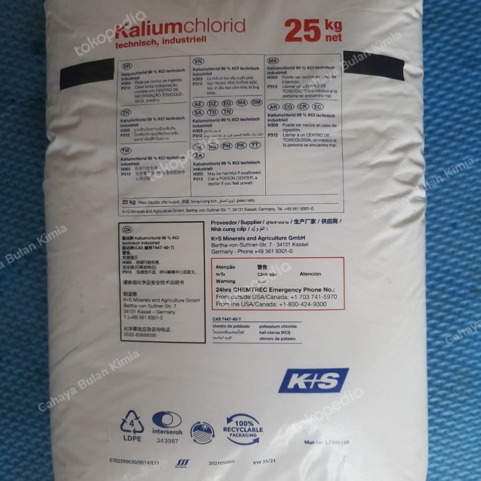 JTTOP" KALIUM CHLORIDE / KCL / KALIUM KLORIDA TEKNIS EX GERMAN (1KG)