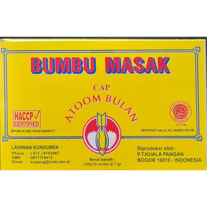 

HJE TERMURAH!!! BUMBU MASAK CAP ATOM BULAN/ BUMBU TABUR / BUMBU MASAK BUBUK / BUMBU MASAK MURAH/