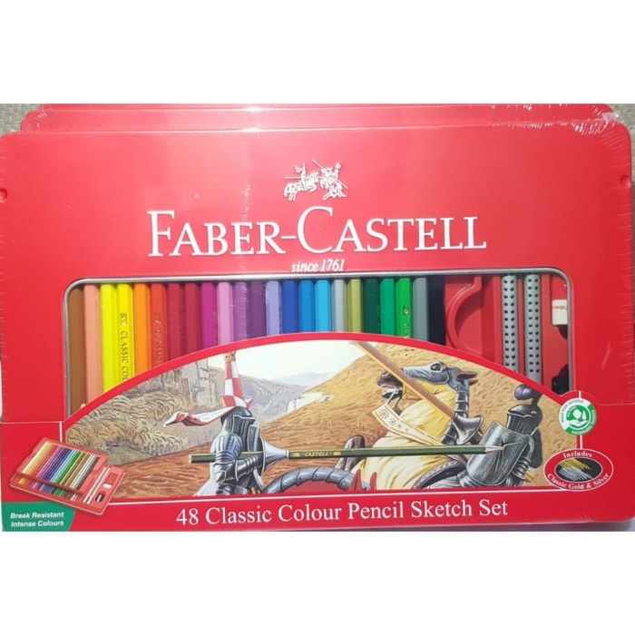 

Pensil warna 48 / Classiccolour pencils tin case 48 warna fabercastell
