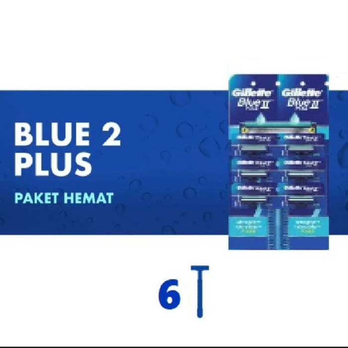 GILLETTE BLUE 2 ALAT CUKUR KUMIS DAN JENGGOT (ISI 6PCS) 100% ORIGINAL