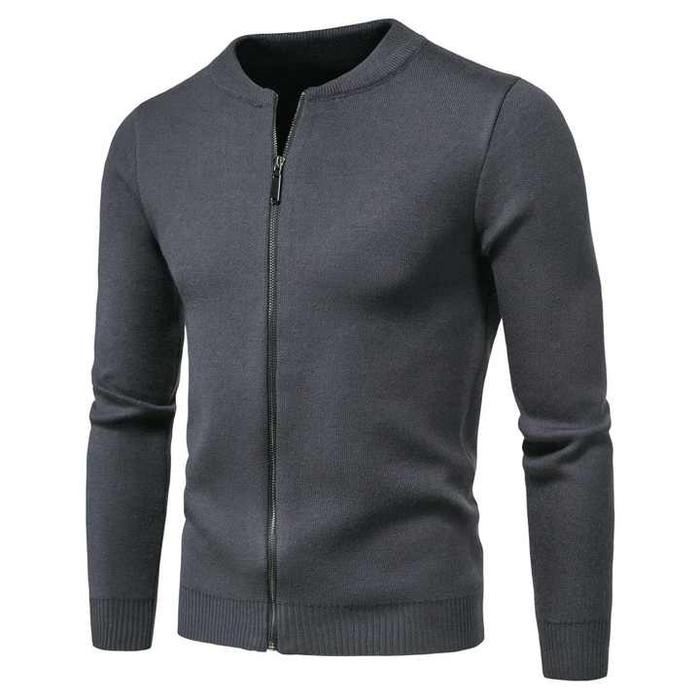 SWEATER KNIT RAJUT RESLETING BISBOL PREMIUM COWOK/PRIA PANJANG KNITWEAR SANTAI HITAM KERAH BAJU