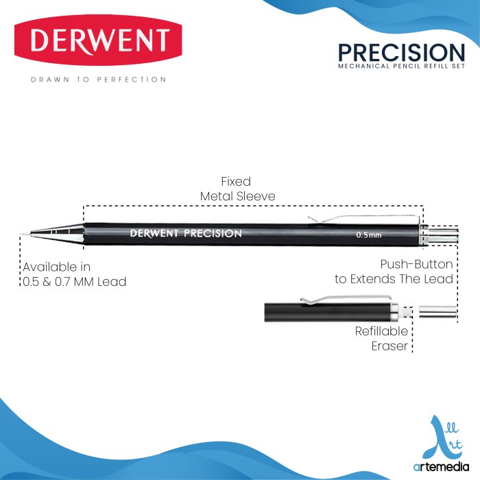 Pensil Mekanik Derwent Precision Mechanical Pencil Set