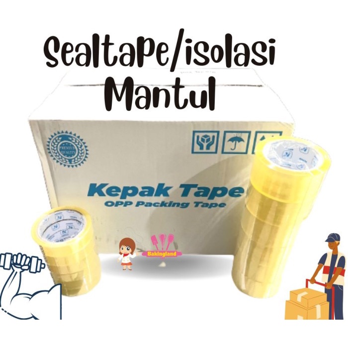 

Sealtape isolasi bening 12mm murah satuan & per dus solasi toples