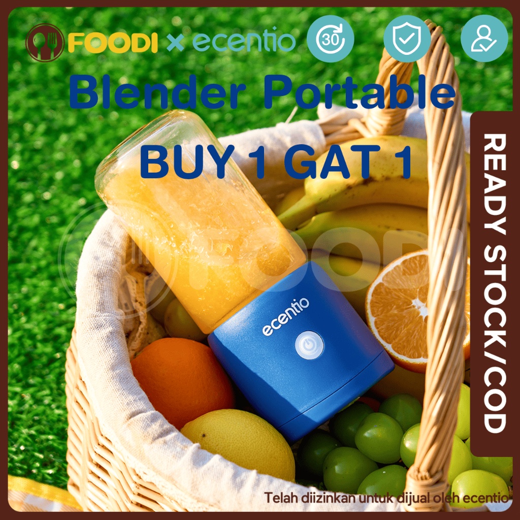 Ecentio Juicer Blender Jus Portable/Blender Mini Portable Kaca/Juicer Portable 6/8 Mata Pisau Juicer