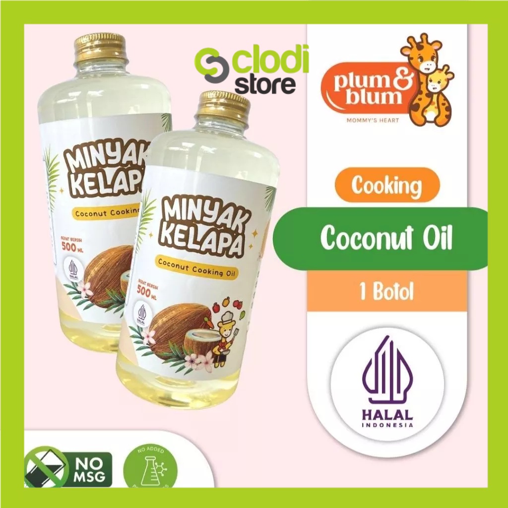 

HJE Plum & Blum Coconut Cooking Oil Minyak MPASI BB Booster 500 gram evoo