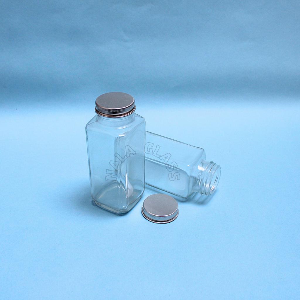 HJE BKKC250 botol kaca kotak french square 250ml / botol susu / juice /kopi
