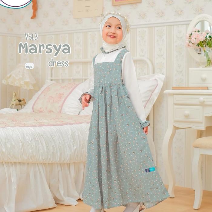 Terbaru Manasikana Marsya Dress Gamis Anak Perempuan Motif Bunga 2-12