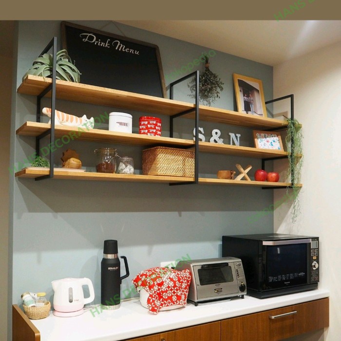 GRATIS ONGKIR Rak Dapur Industrialis/rak Dapur Minimalis Tempel Dinding,