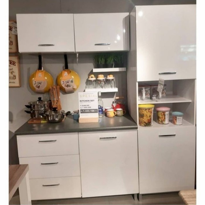 CUCI GUDANG kitchen set informa denver 2 putih lemari dapur rak dalur kabinet