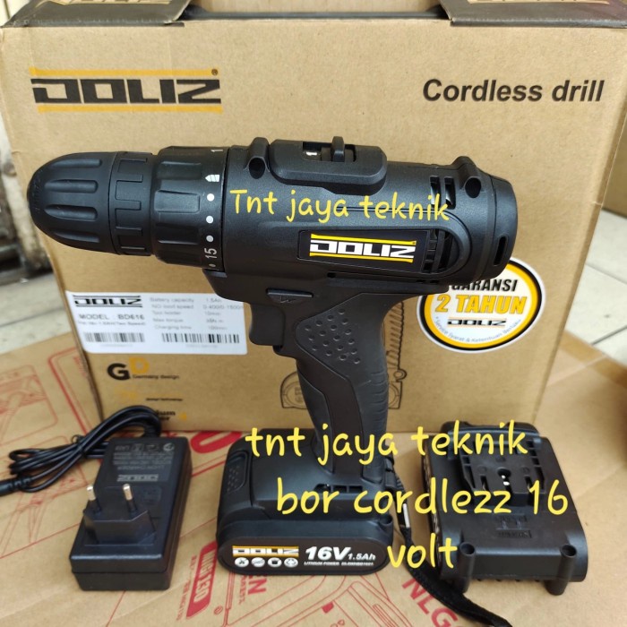 CORDLESS DRILL DOLIZ BD616 16VOLT / MESIN BOR BATERAI CAS DOLIZ BD 616
