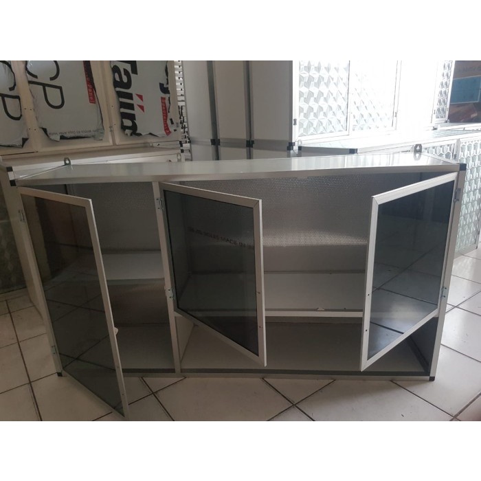 SALE RAK GANTUNG LEMARI DAPUR KITCHEN SET ATAS ALUMINIUM KACA 3 PINTU ACP