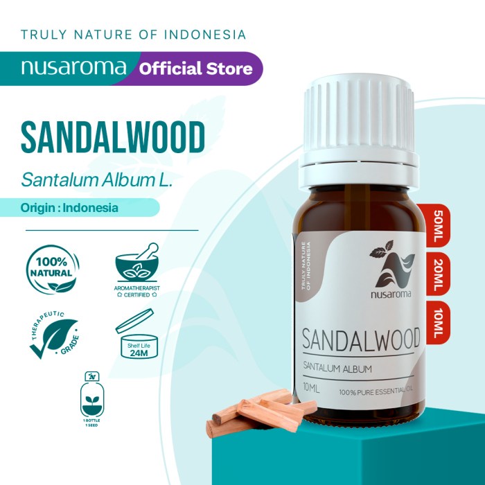 Sandalwood Essential Oil (Minyak Cendana) - 10 ml 100% Pure Natural