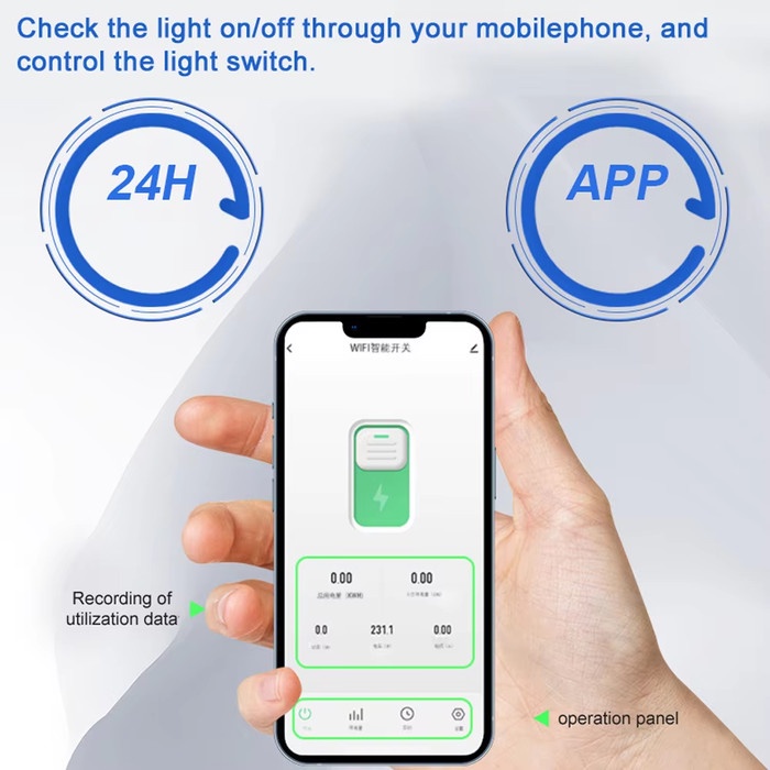 Mcb 1 Phase 63 A Din Rail Listrik Otomatis 300 V Smart Wifi Kwh Meter Timer Switch Relay
