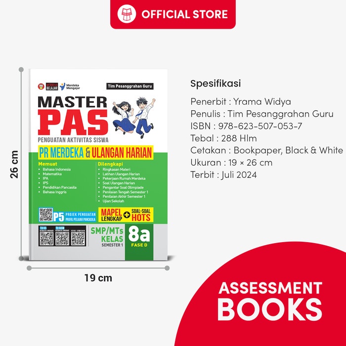 

Yrama Widya - Buku Master Pas Pr Dan Ulangan Harian Smp/Mts Kelas 8 (Buku Soal Kurikulum Merdeka)