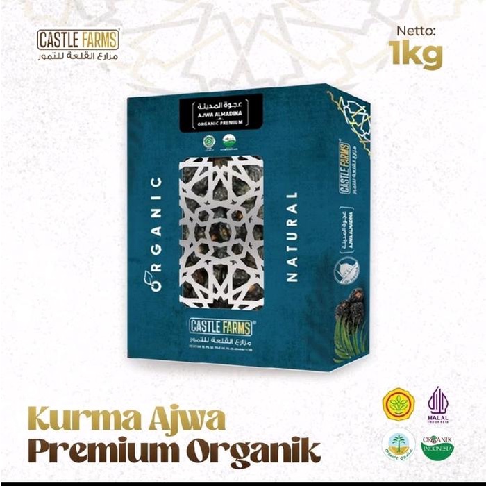 

KURMA CASTLE FARM AJWA PREMIUM ORGANIC KURMA NABI 1KG - KURMA AJWA CASTLE FARM 1KG kurma indonesia