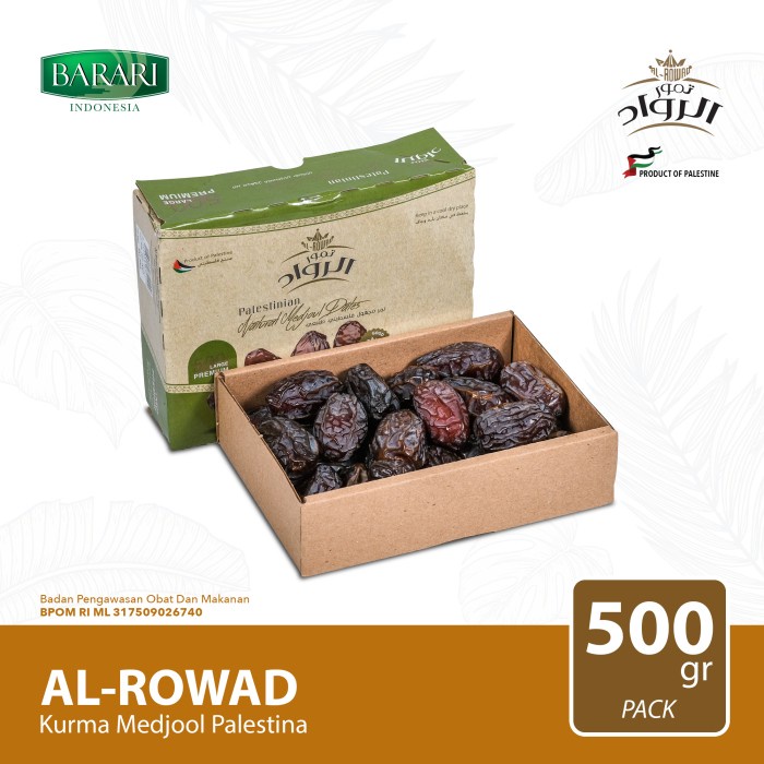 

AL-RWAD Kurma Medjool Palestina 500Gr Premium Dates High Quality Tekstur Lembut dan Legit