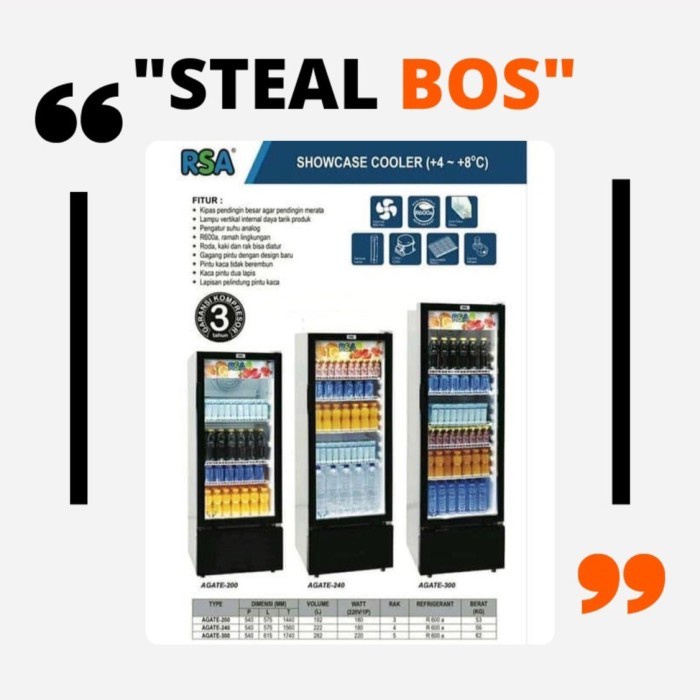 Showcase Rsa Agate 200 192 Liter Rsa Agate 200 Showcase Rsa 200 - Asli