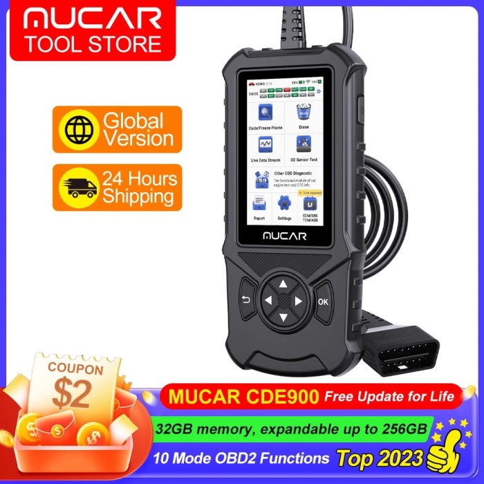 MUCAR CDE900 OBD2 Scanner for Full OBD2 Car Code Reader Scan Tool for