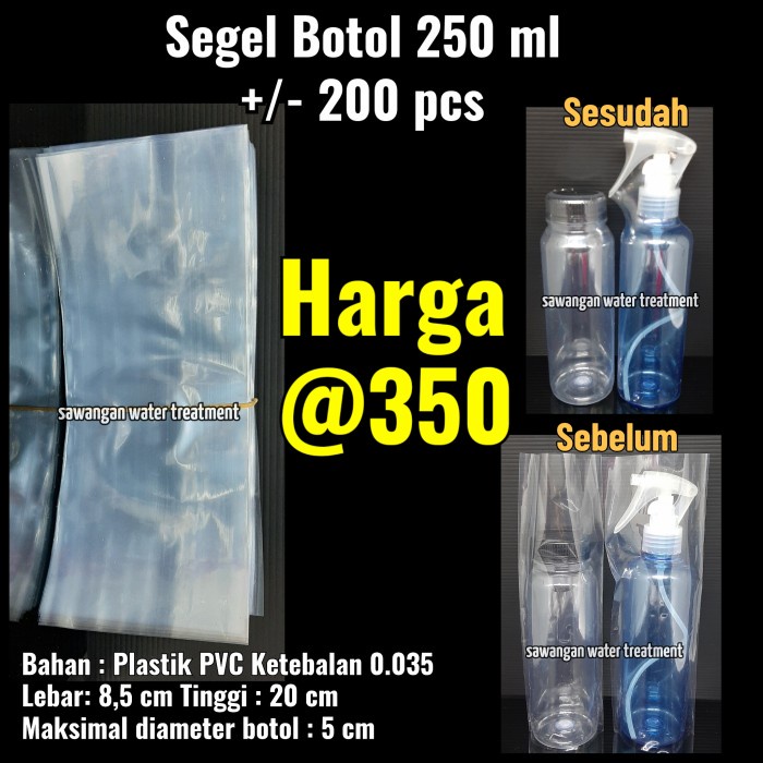 ADT- Segel Plastik Botol 250 ml / Plastik Shrink Botol 250 ml / Segel Botol