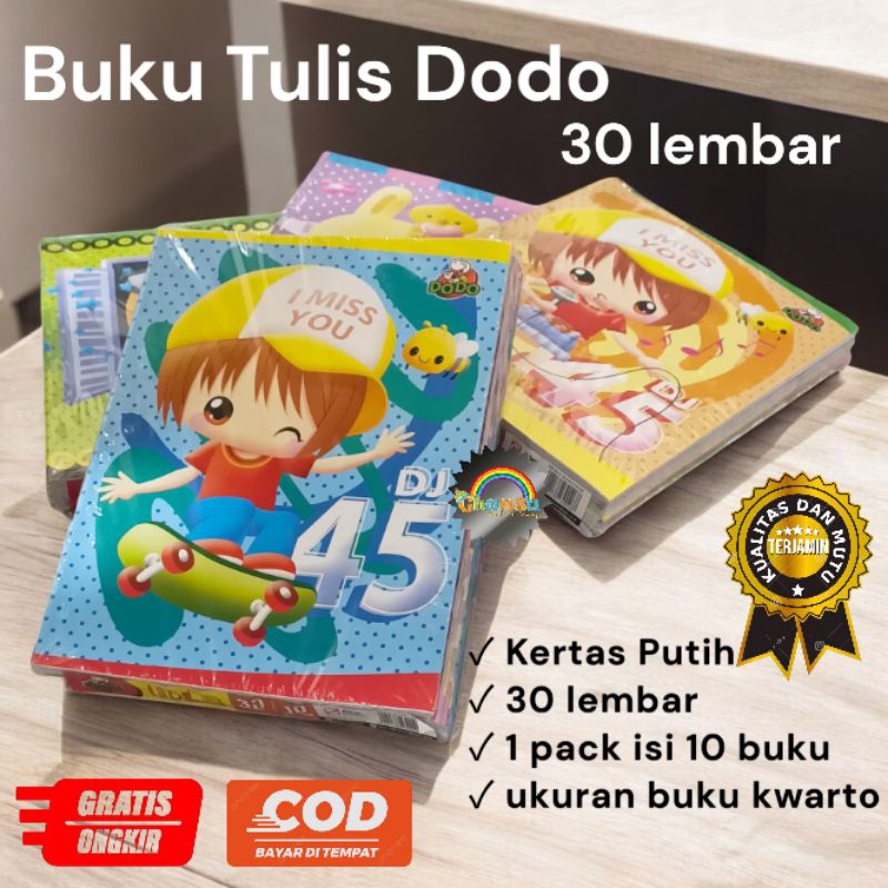 

IK! (Pack) Buku Tulis Dodo 30 Lembar / Buku Tulis Murah / Buku Tulis Dodo 38 / Buku Tulis Dodo 58