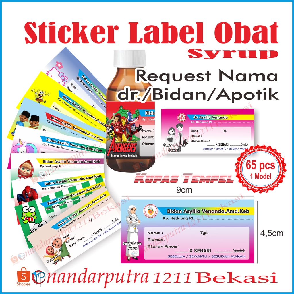 

IK! (65Pcs) Custom Sticker Label O bat Syrup/ Etiket Label O bat