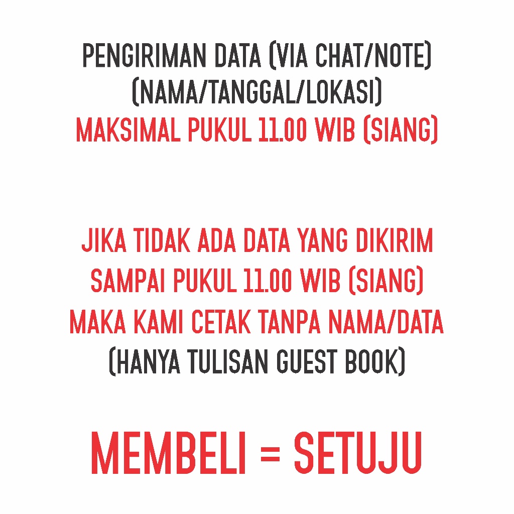 

IK! (SR011) Buku Tamu Pernikahan Hardcover dan Softcover murah / Guest Book Isi 310 Tamu