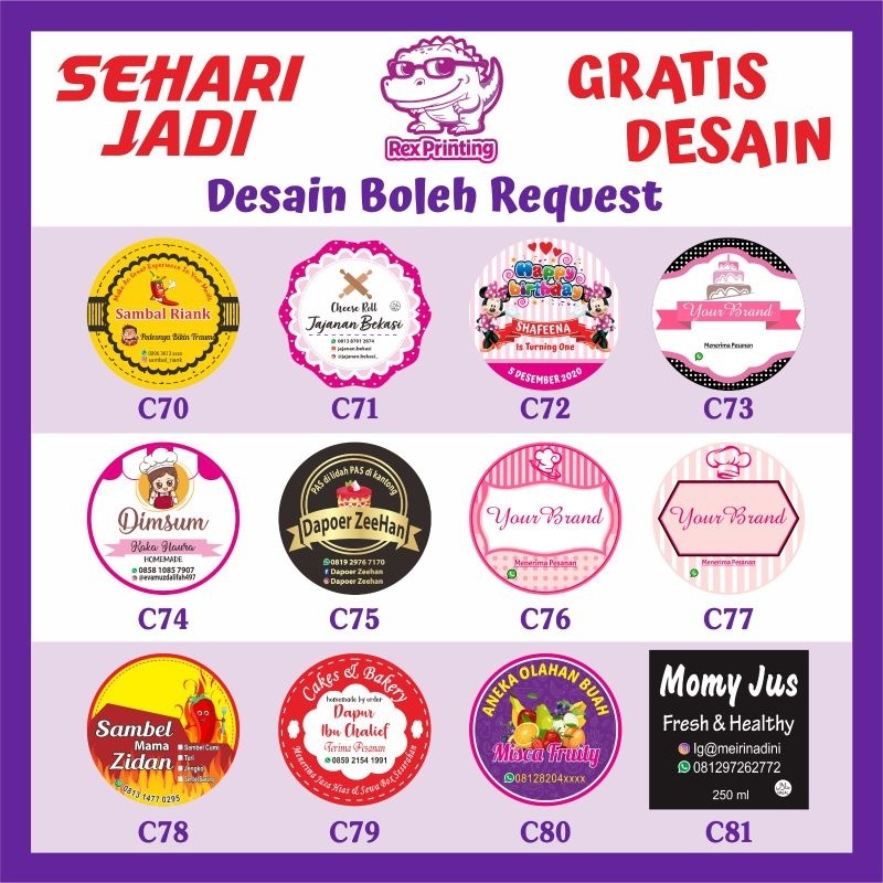 

IK! Stiker Label A3 KROMO + CUTTING (Kotak, Bulat, Oval, Custom)