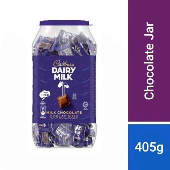 

Terbaru Cadbury Dairy Milk Chocolate Jar Coklat Toples 405Gram Coklat Ready