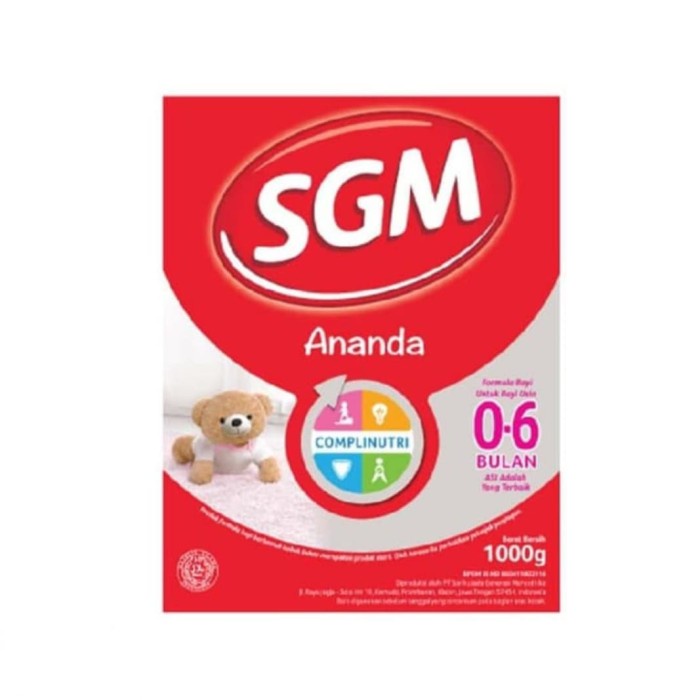 Susu Formula SGM Ananda 1 Presinutri 0-6 Bulan/ SGM Ananda 1 1000 Gram