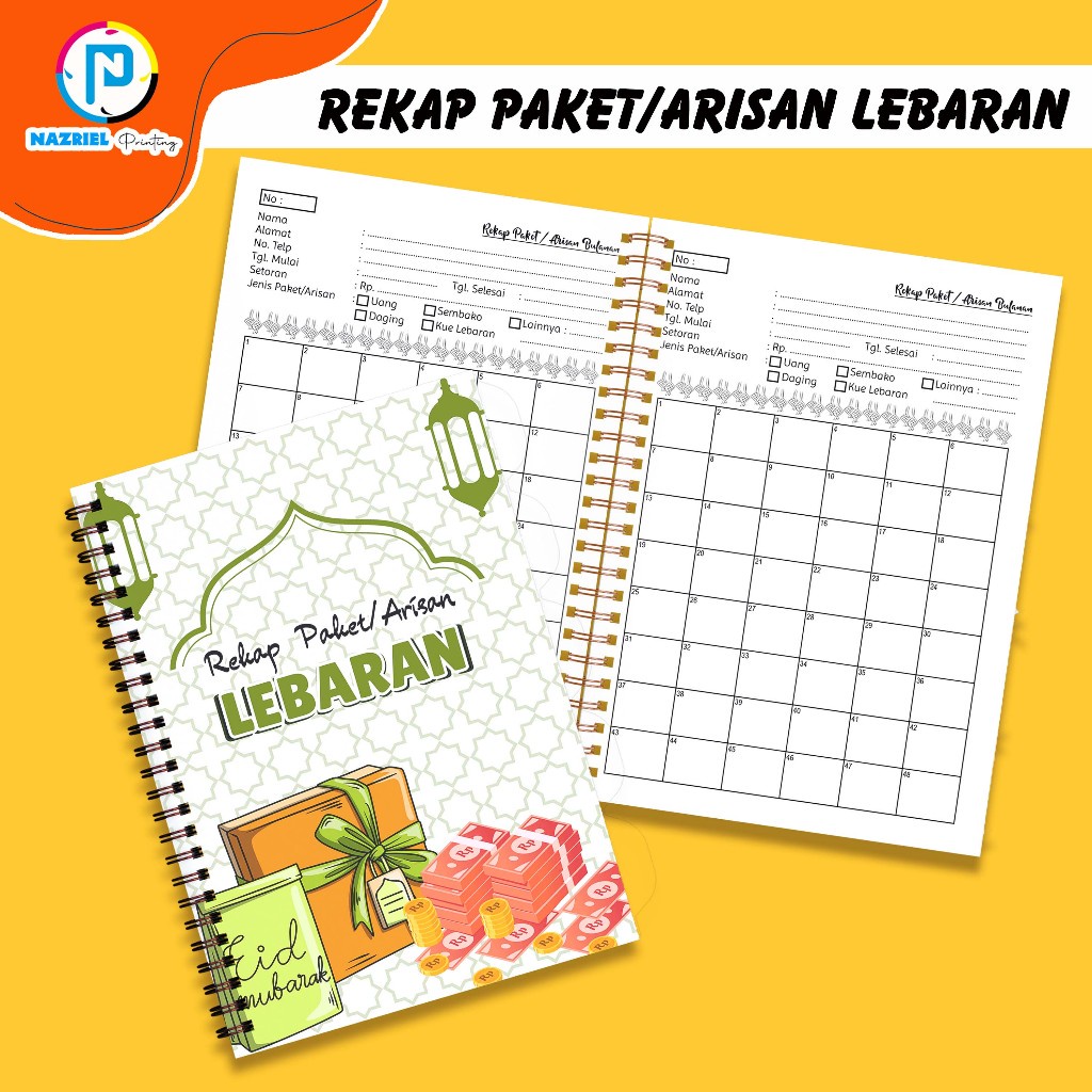 

IK! (NON CUSTOM) Buku Rekap Paket Arisan Lebaran Buku Jilid Spiral A5 50 Lembar
