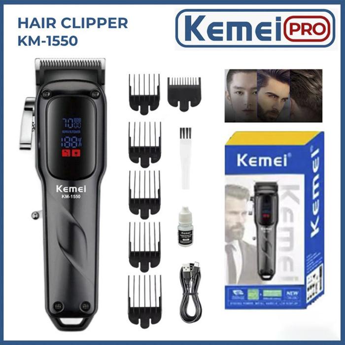 Alat Cukur Rambut Kemei Elektrik Hair Km-1550 Alat Pemotong Rambut Clipper Rambut Cukuran Kemei Km