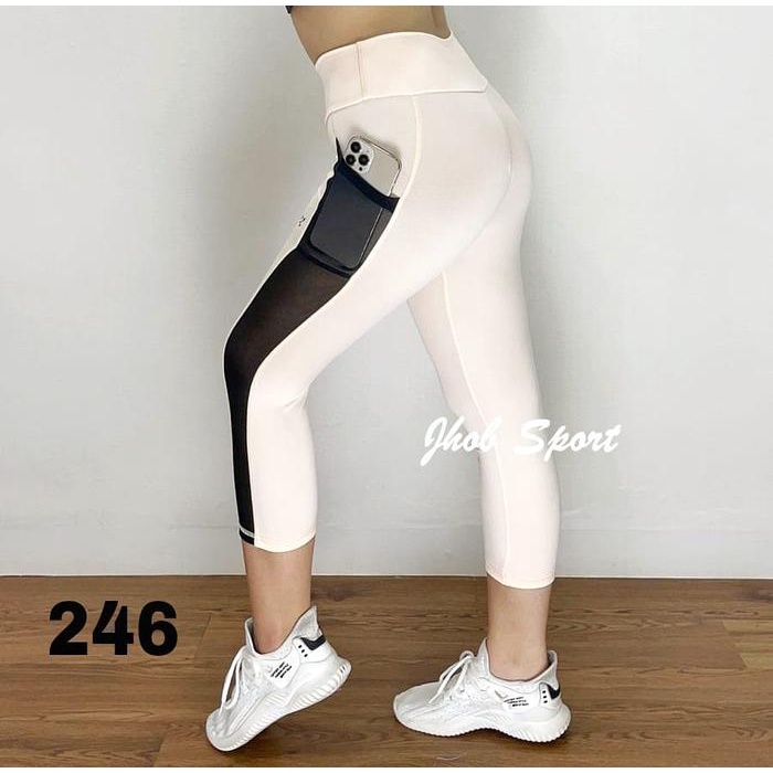 Promo Legging Pendek 7/8 Polos/Legging Olahraga Wanita/Legging Kolaborasi Jaring Tile Outdoor