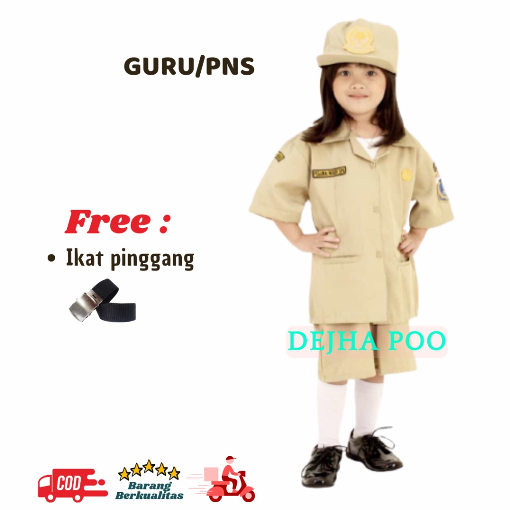 Baju Seragam GURU / PNS WANITA Baju Profesi Anak Perempuan Stelan PNS Cilik / Anak Pakaian Karnaval