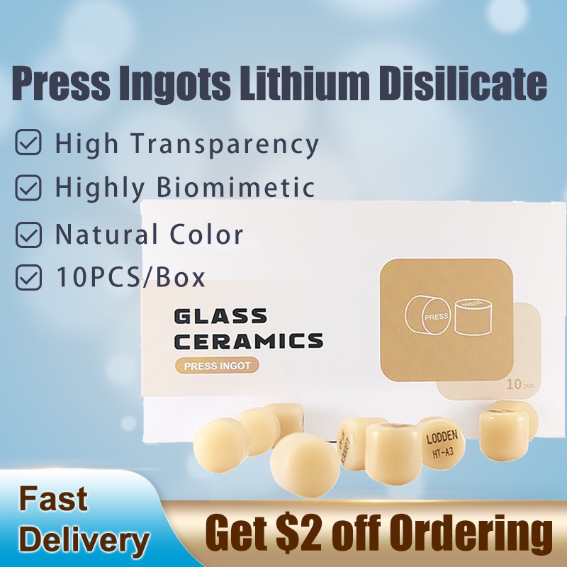 emca 10PCS Lodden Press Ingots Dental Glass Ceramic Press Lithium Disilicate Ingots Dental Lab Lithi