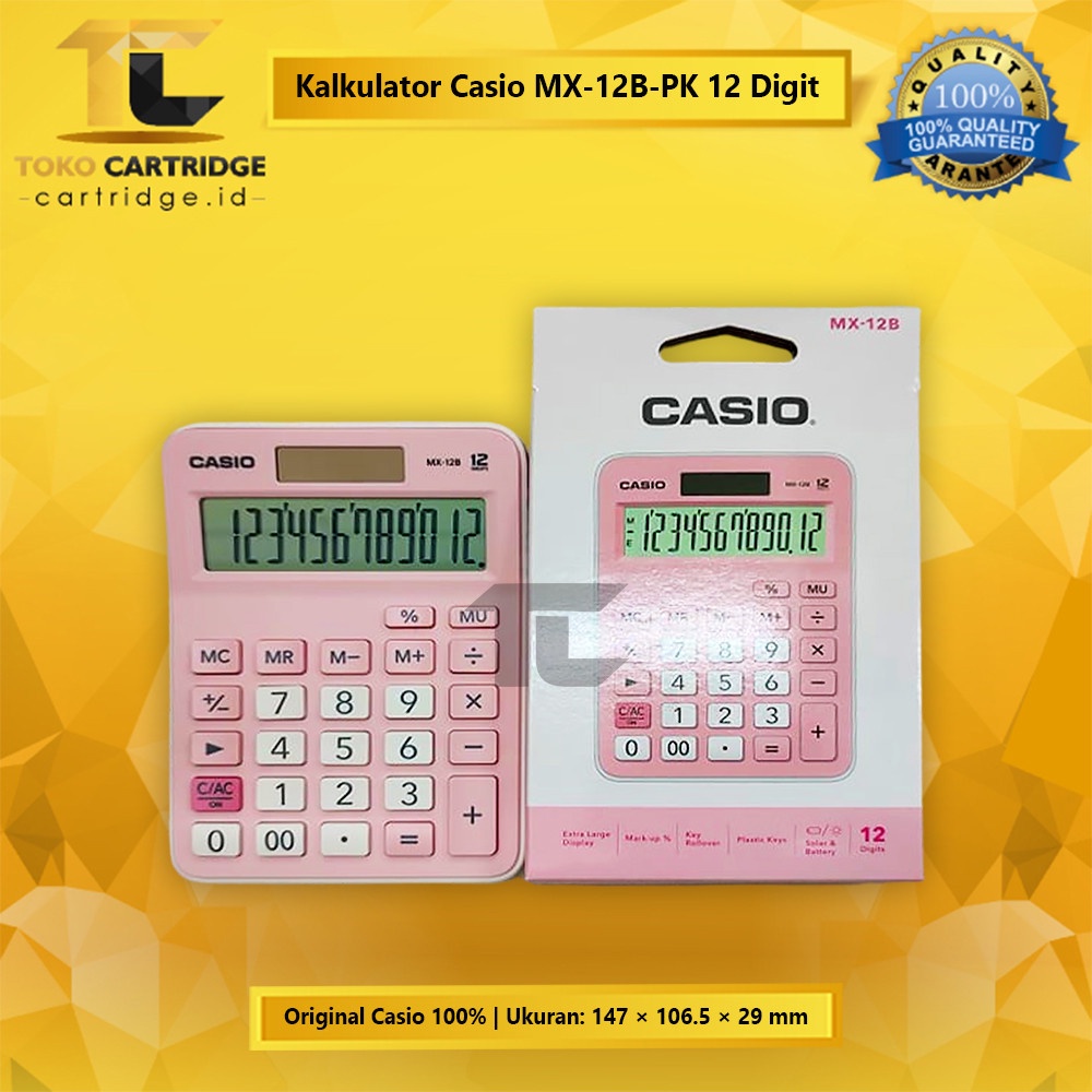 

iK! Calculator Casio MX-12B 12 Dits Desktop Offiice Kalkulator Meja Kantor Garansi Resmi New Orinal