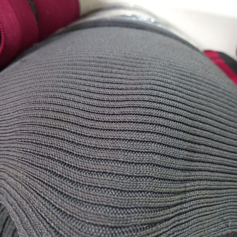 Kain Rib/Bur Babat 2x2 Polos Salur Premium Polyester PE Jaket Termurah